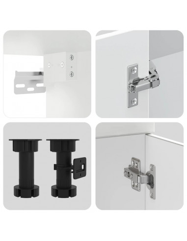 Set Mobili da Cucina 8 pz Kalmar Bianco Legno Multistrato