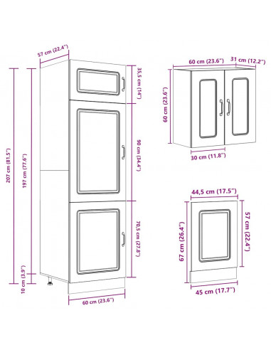 Set Mobili da Cucina 8 pz Kalmar Grigio Cemento in Truciolato
