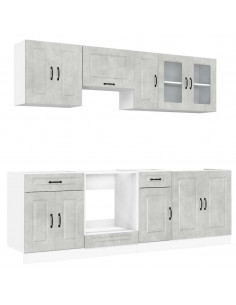 Set Mobili da Cucina 8 pz Kalmar Grigio Cemento in Truciolato