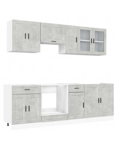 Set Mobili da Cucina 8 pz Kalmar Grigio Cemento in Truciolato