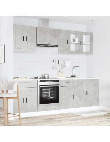 Set Mobili da Cucina 8 pz Kalmar Grigio Cemento in Truciolato