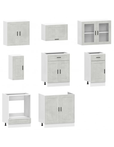 Set Mobili da Cucina 8 pz Kalmar Grigio Cemento in Truciolato