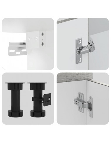 Set Mobili da Cucina 8 pz Kalmar Grigio Sonoma in Truciolato