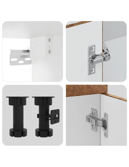 Set Mobili da Cucina 8 pz Kalmar Legno Vecchio in Truciolato