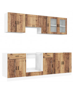Set Mobili da Cucina 8 pz Kalmar Legno Vecchio in Truciolato