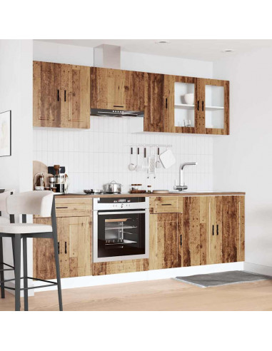 Set Mobili da Cucina 8 pz Kalmar Legno Vecchio in Truciolato