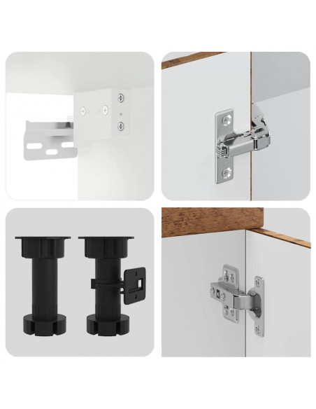 Set Mobili da Cucina 8 pz Kalmar Legno Vecchio in Truciolato