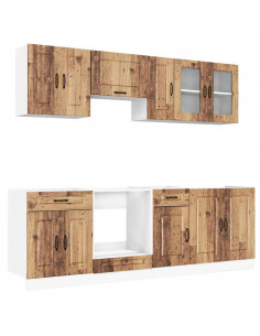 Set Mobili da Cucina 8 pz Kalmar Legno Vecchio in Truciolato