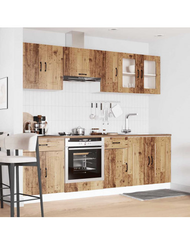 Set Mobili da Cucina 8 pz Kalmar Legno Vecchio in Truciolato