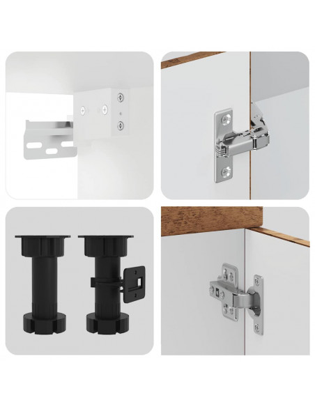 Set Mobili da Cucina 8 pz Kalmar Legno Vecchio in Truciolato