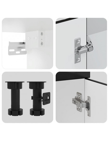 Set Mobili da Cucina 8 pz Kalmar Neri Legno Multistrato