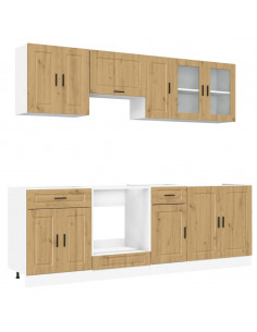 Set Mobili da Cucina 8 pz Kalmar Rovere Artigianale Truciolato