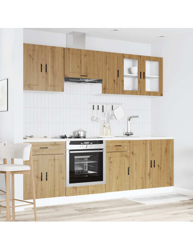 Set Mobili da Cucina 8 pz Kalmar Rovere Artigianale Truciolato