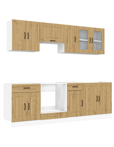 Set Mobili da Cucina 8 pz Kalmar Rovere Artigianale Truciolato