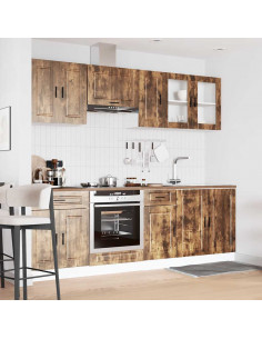 Set Mobili da Cucina 8 pz Porto Rovere Fumo Legno Multistrato 2