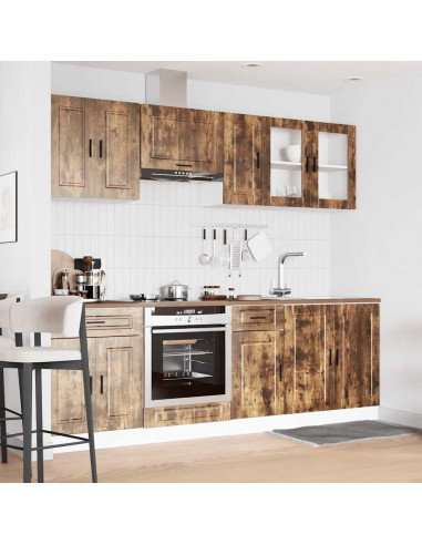 Set Mobili da Cucina 8 pz Porto Rovere Fumo Legno Multistrato