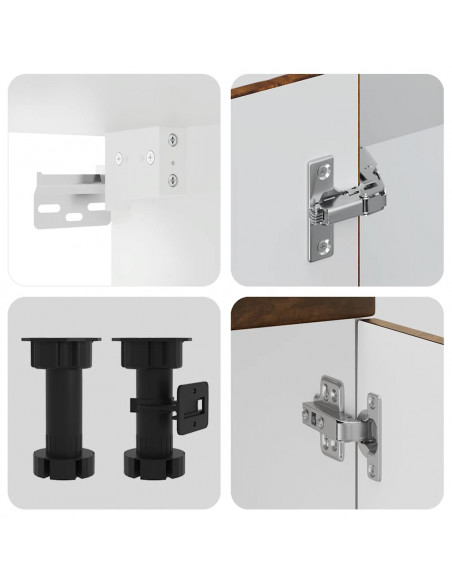 Set Mobili da Cucina 8 pz Porto Rovere Fumo Legno Multistrato