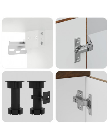 Set Mobili da Cucina 8 pz Kalmar Rovere Fumo Legno Multistrato