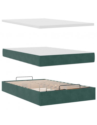 Struttura Letto Pouf con Materassi 120x200 cm Velluto