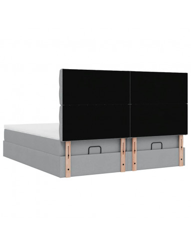 Struttura Letto Pouf con Materassi 200x200 cm in Tessuto