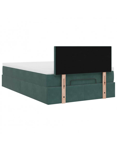 Struttura Letto Pouf con Materasso 120x200 cm Velluto