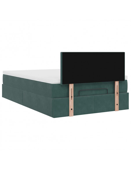 Struttura Letto Pouf con Materasso 120x200 cm Velluto