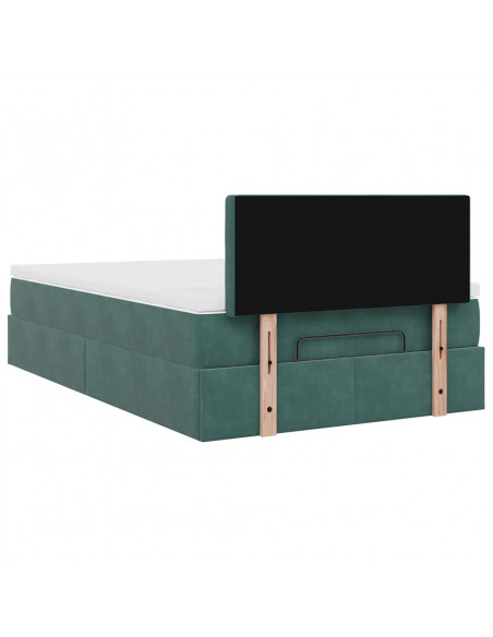Struttura Letto Pouf con Materasso 120x200 cm Velluto