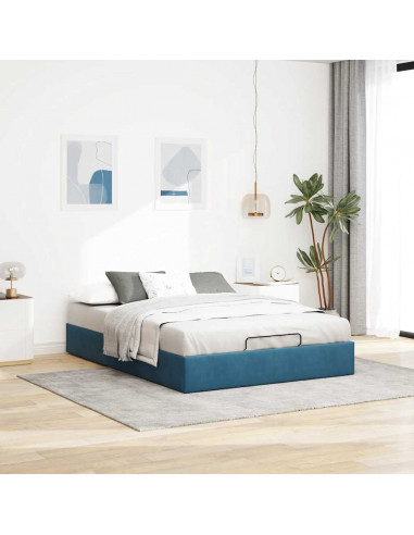 Struttura Letto Pouf senza Materasso 140x190 cm in Velluto