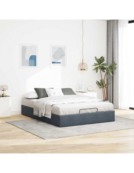 Struttura Letto Pouf senza Materasso 140x200 cm in Velluto