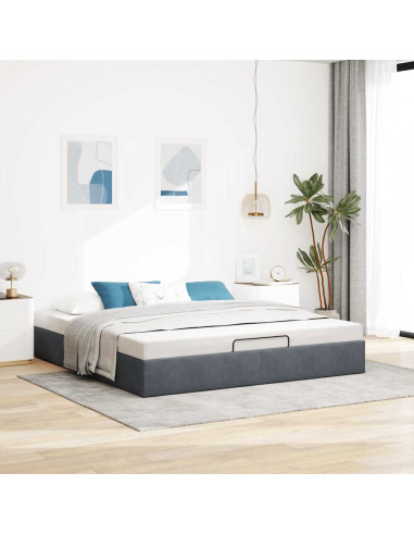 Struttura Letto Pouf senza Materasso 160x200 cm in Velluto