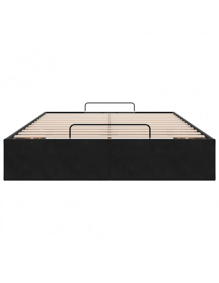 Struttura Letto Pouf Senza Materasso Nero 120x200 cm Velluto