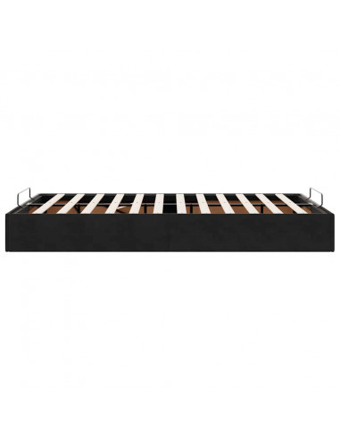 Struttura Letto Pouf Senza Materasso Nero 120x200 cm Velluto