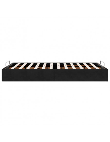 Struttura Letto Pouf Senza Materasso Nero 120x200 cm Velluto