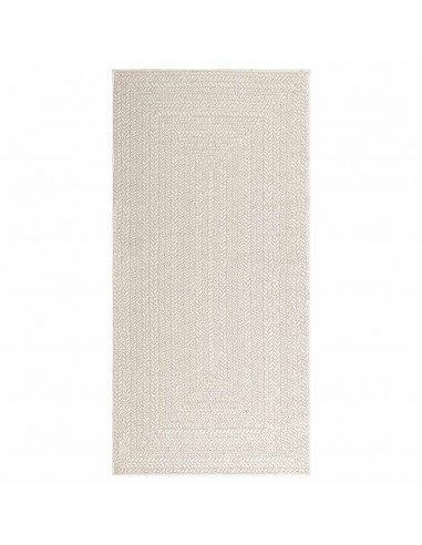 Tappeto ZIZUR Crema 100x200 cm Aspetto Iuta Interni ed Esterni