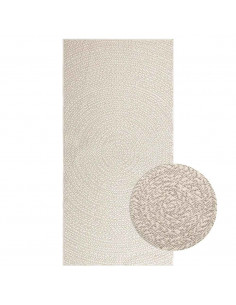 Tappeto ZIZUR Crema 100x200 cm Aspetto Iuta Interni ed Esterni