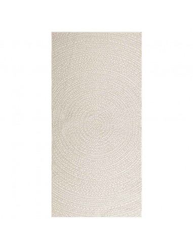 Tappeto ZIZUR Crema 100x200 cm Aspetto Iuta Interni ed Esterni