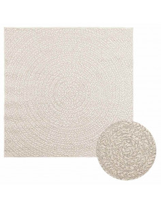 Tappeto ZIZUR Crema 120x120 cm Aspetto Iuta Interni ed Esterni