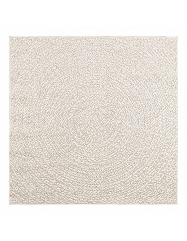 Tappeto ZIZUR Crema 120x120 cm Aspetto Iuta Interni ed Esterni
