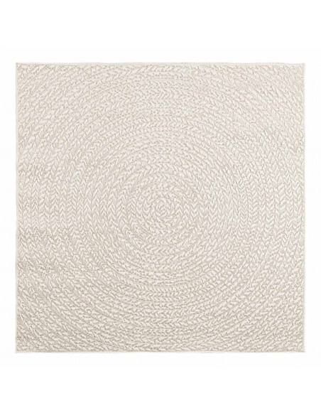 Tappeto ZIZUR Crema 120x120 cm Aspetto Iuta Interni ed Esterni