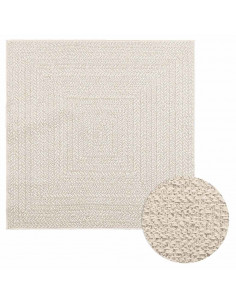 Tappeto ZIZUR Crema 120x120 cm Aspetto Iuta Interni ed Esterni