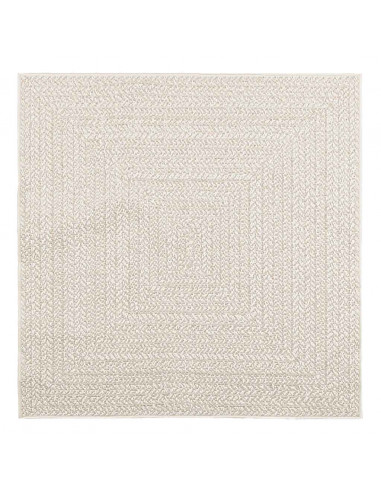Tappeto ZIZUR Crema 120x120 cm Aspetto Iuta Interni ed Esterni