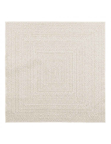 Tappeto ZIZUR Crema 120x120 cm Aspetto Iuta Interni ed Esterni