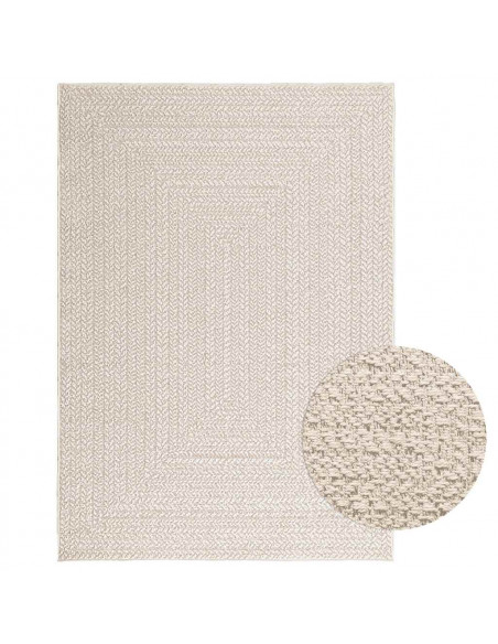 Tappeto ZIZUR Crema 120x170 cm Aspetto Iuta Interni ed Esterni