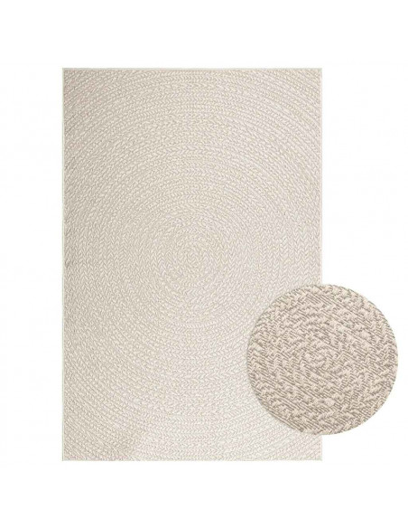 Tappeto ZIZUR Crema 140x200 cm Aspetto Iuta Interni ed Esterni