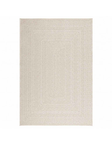 Tappeto ZIZUR Crema 140x200 cm Aspetto Iuta Interni ed Esterni