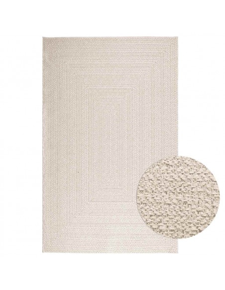 Tappeto ZIZUR Crema 160x230 cm Aspetto Iuta Interni ed Esterni