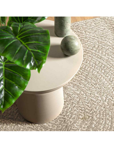 Tappeto ZIZUR Crema 200x200 cm Aspetto Iuta Interni ed Esterni