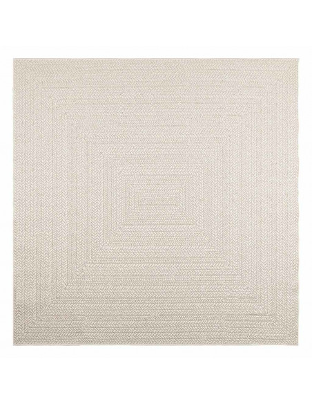 Tappeto ZIZUR Crema 200x200 cm Aspetto Iuta Interni ed Esterni