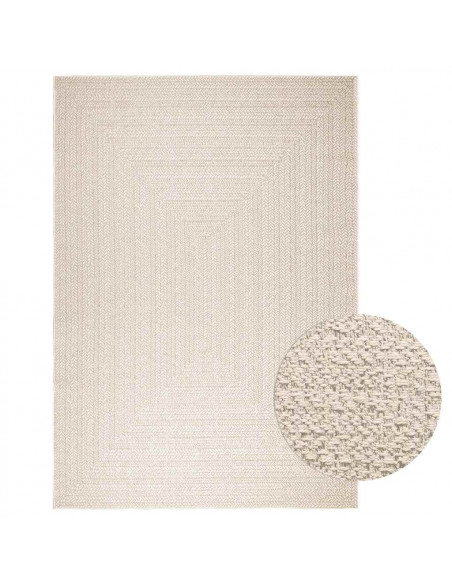 Tappeto ZIZUR Crema 200x290 cm Aspetto Iuta Interni ed Esterni