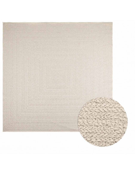 Tappeto ZIZUR Crema 240x240 cm Aspetto Iuta Interni ed Esterni